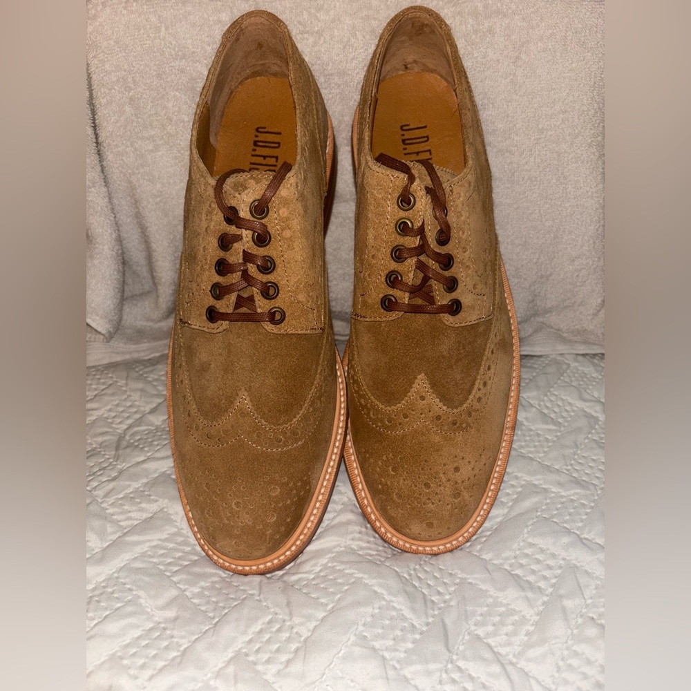 J. Crew Brown Suede Wingtip Oxfords